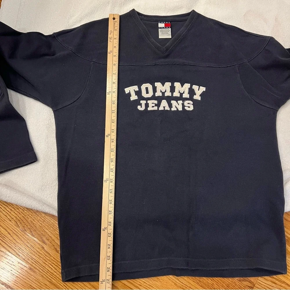 Vintage 90s Y2K Tommy Hilfiger Tommy Jeans Heavyweight Pullover Elbow Patches